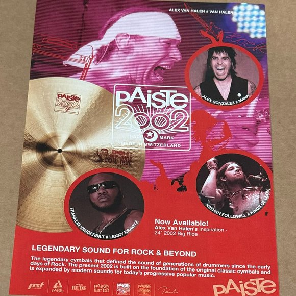 Alex Van Halen / Followill / Vanderbilt - Paiste Cymbals - 2010 Print Ad - Picture 1 of 1